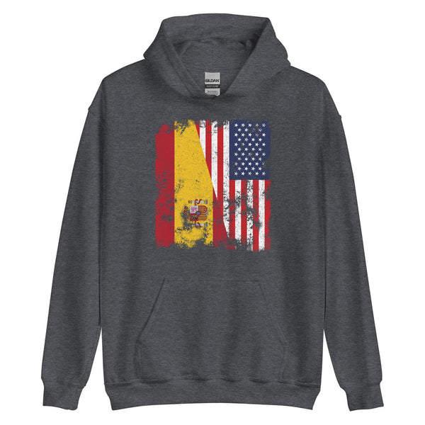 Spain USA Flag - Half American Hoodie