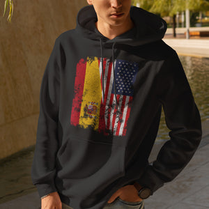 Spain USA Flag - Half American Hoodie