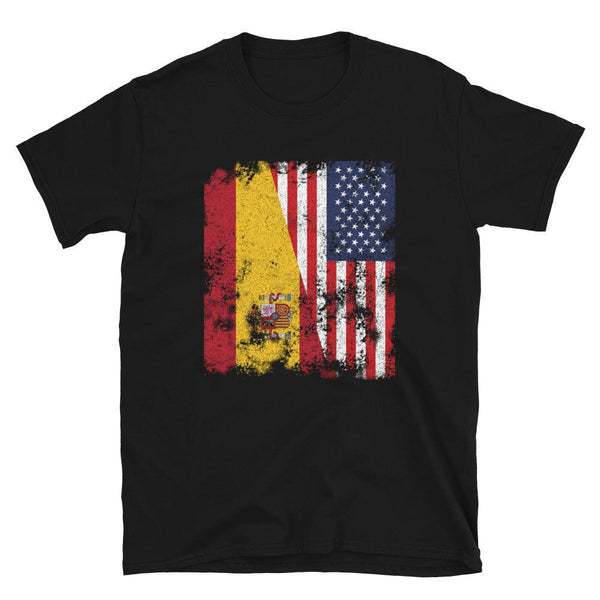 Spain USA Flag - Half American T-Shirt