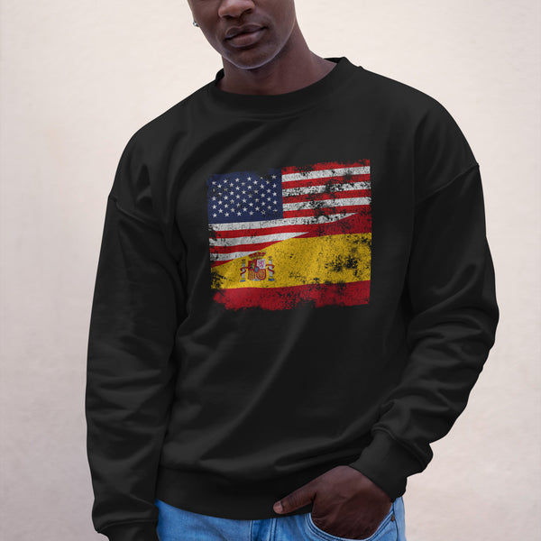Spain USA Flag Sweatshirt