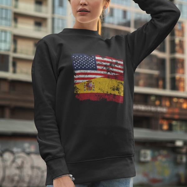 Spain USA Flag Sweatshirt