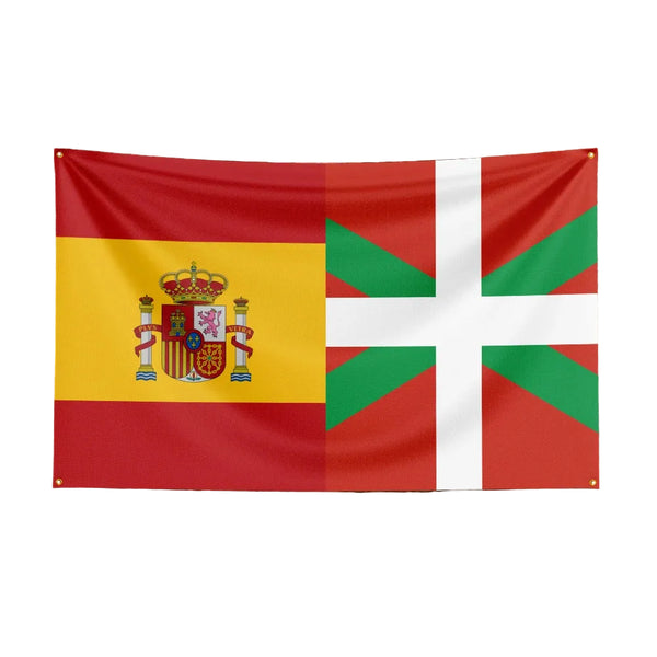 Spain and Basque Country Flag - 90x150cm(3x5ft) - 60x90cm(2x3ft)