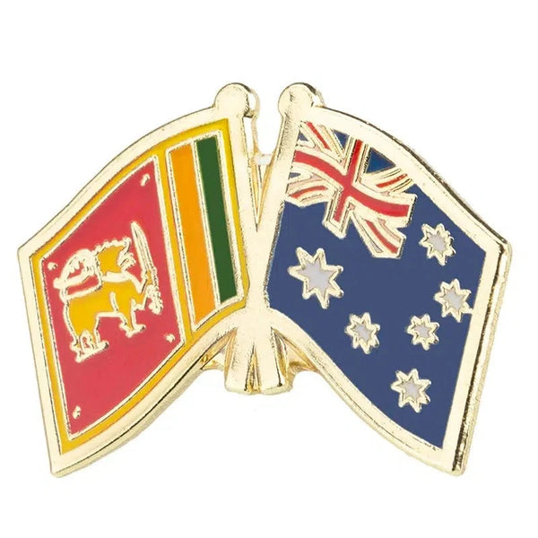 Sri Lanka Australia Flag Lapel Pin - Enamel Pin Flag