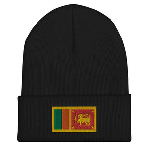 Sri Lanka Flag Beanie - Embroidered Winter Hat