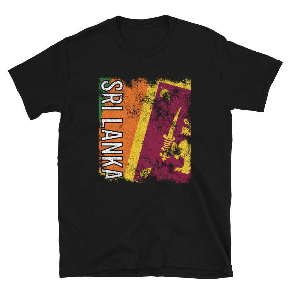 Sri Lanka Flag Distressed T-Shirt