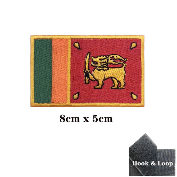 Sri Lanka Flag Patch - Iron On/Hook & Loop Patch