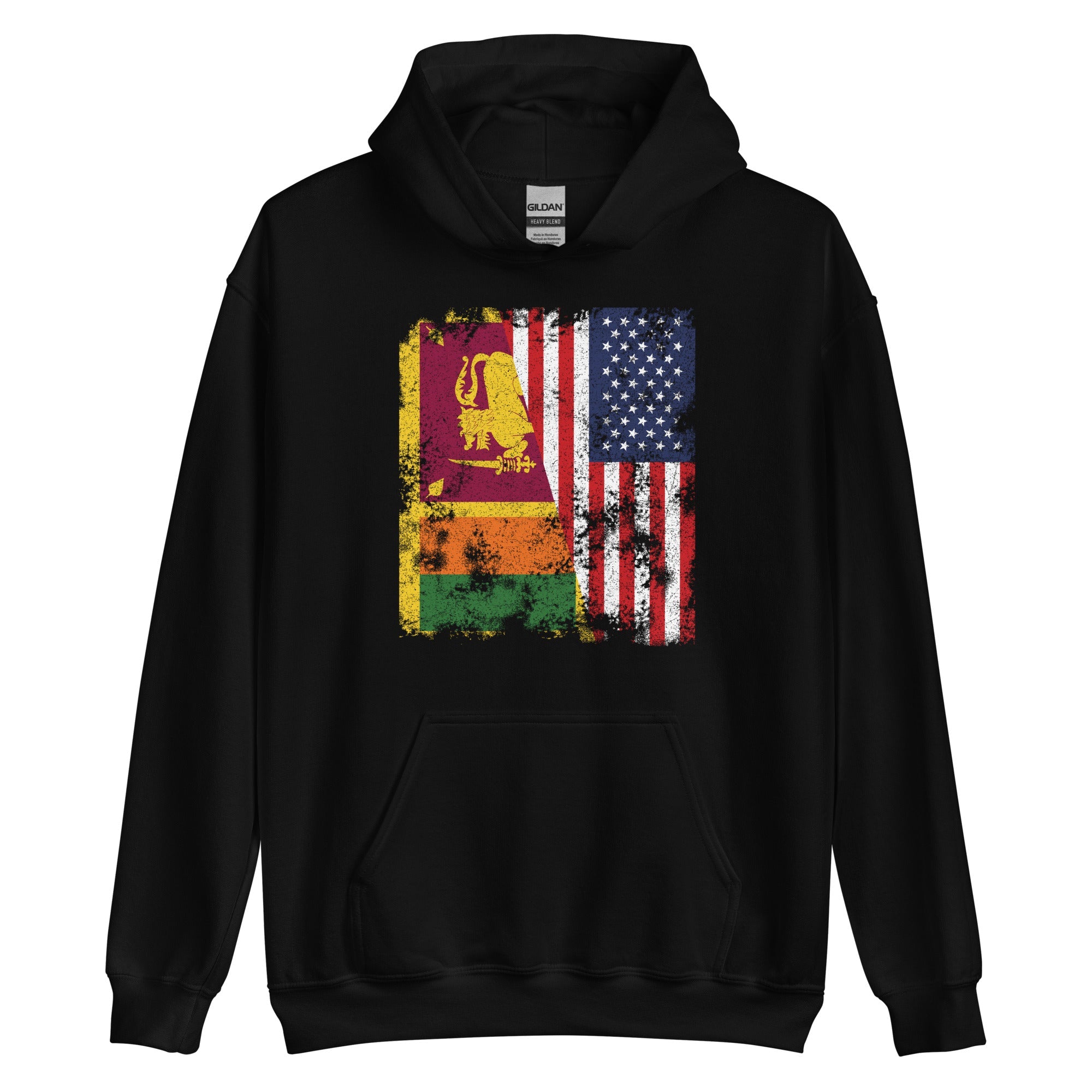 Sri Lanka USA Flag - Half American Hoodie