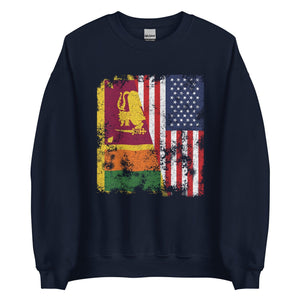 Sri Lanka USA Flag - Half American Sweatshirt