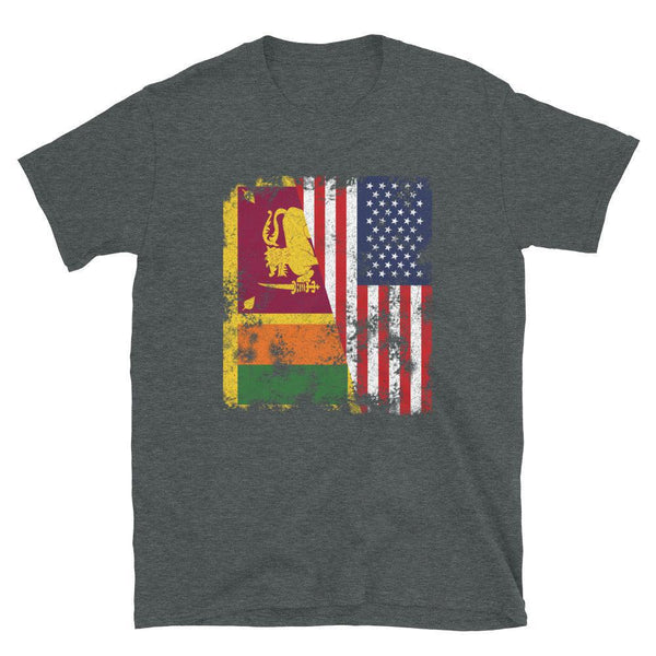 Sri Lanka USA Flag - Half American T-Shirt