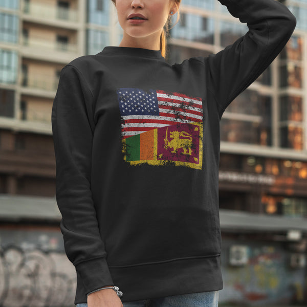 Sri Lanka USA Flag Sweatshirt