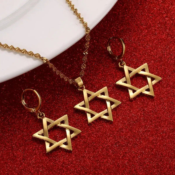 Star of David Necklace & Earrings
