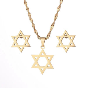 Star of David Pendant Necklace & Earrings