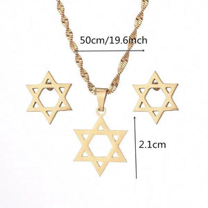 Star of David Pendant Necklace & Earrings