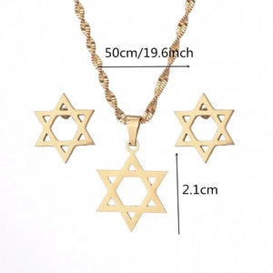 Star of David Pendant Necklace & Earrings