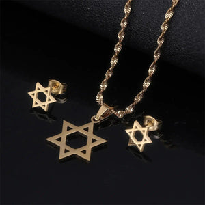 Star of David Pendant Necklace & Earrings