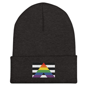 Straight Ally Flag Beanie - Embroidered LGBT+ Winter Hat