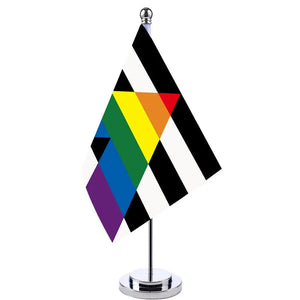 Straight Ally Pride Desk Flag - Small LGBTQIA2S+ Table Flag