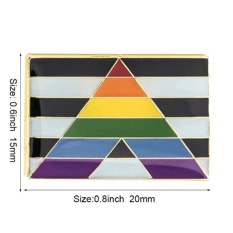 Straight Ally Pride Flag Lapel Pins - LGBTQIA2S+ Enamel Pin Flag