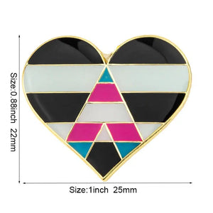 Straight Ally Pride Flag Lapel Pins - LGBTQIA2S+ Enamel Pin Flag