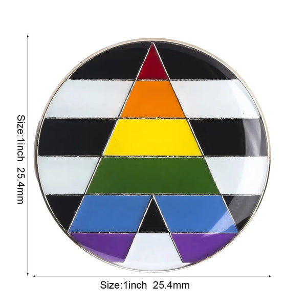 Straight Ally Pride Flag Lapel Pins - LGBTQIA2S+ Enamel Pin Flag