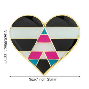 Straight Ally Pride Flag Lapel Pins - LGBTQIA2S+ Enamel Pin Flag