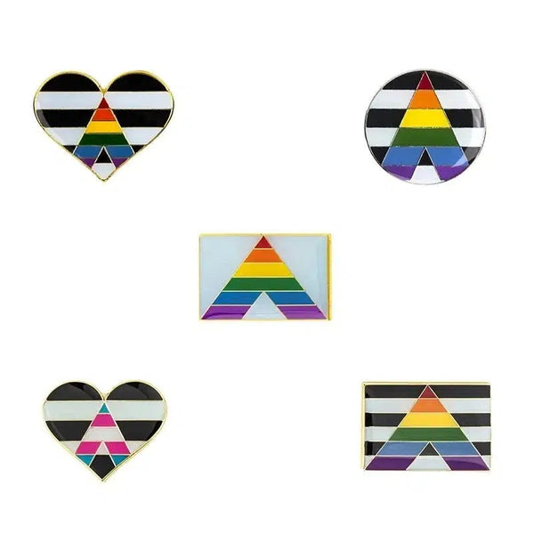Straight Ally Pride Flag Lapel Pins - LGBTQIA2S+ Enamel Pin Flag