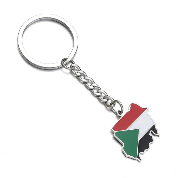 Sudan Flag Map Keychain