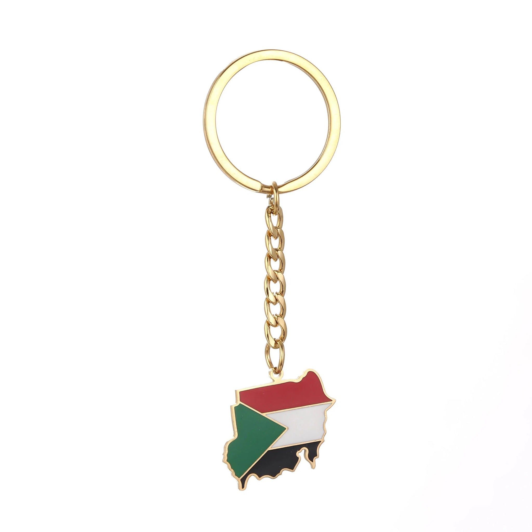 Sudan Flag Map Keychain