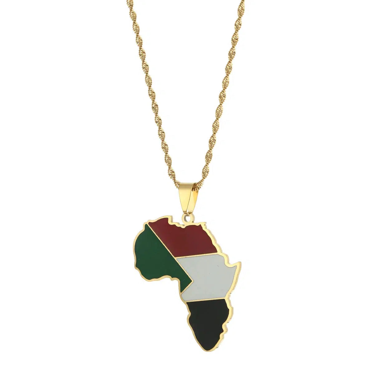 Sudan Flag Map Necklace