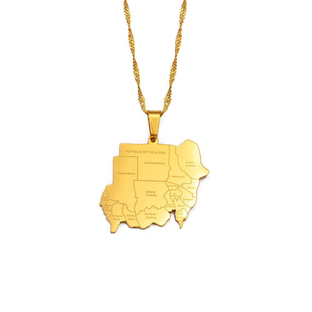 Sudan Map Necklace