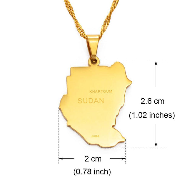 Sudan Map Necklace