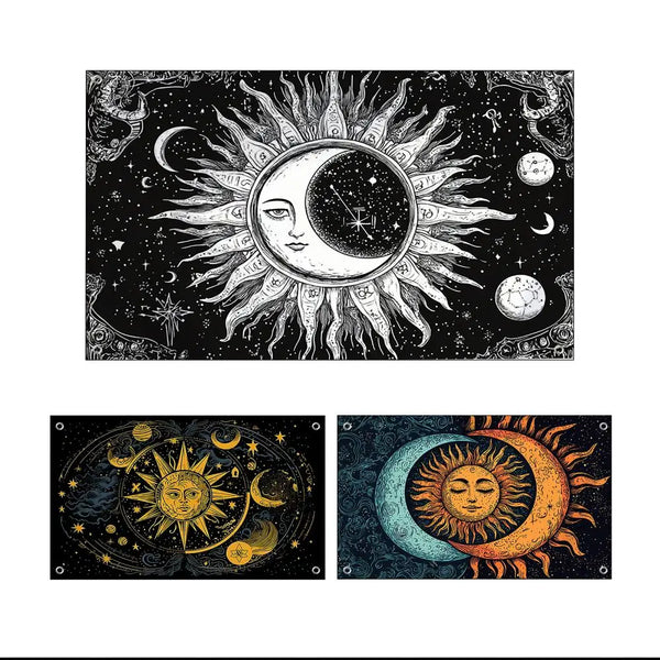 Sun and Moon Flags - 90x150cm(3x5ft) - 60x90cm(2x3ft)