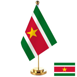 Suriname Desk Flag - Small Office Table Flag