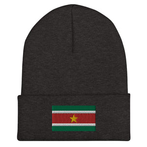 Suriname Flag Beanie - Embroidered Winter Hat