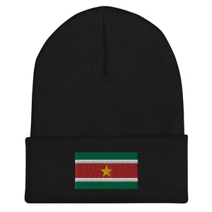 Suriname Flag Beanie - Embroidered Winter Hat