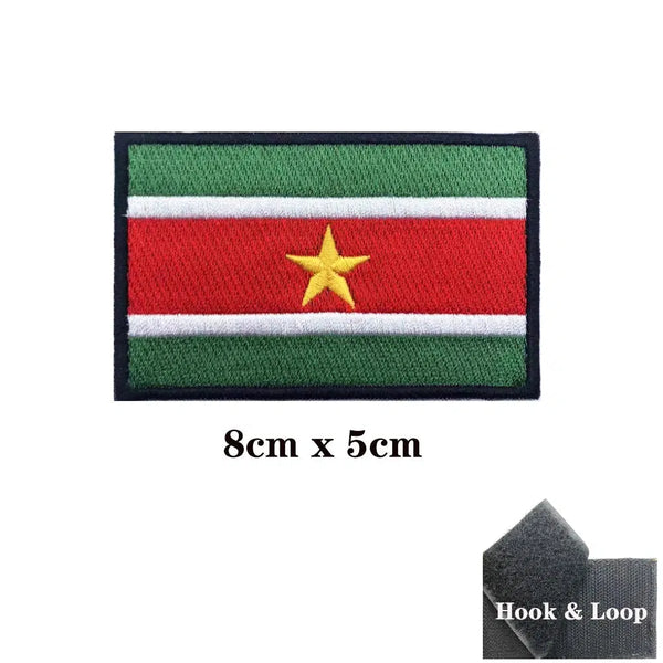 Suriname Flag Patch - Iron On/Hook & Loop Patch