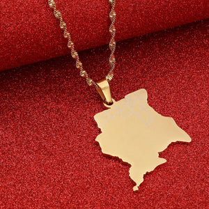 Suriname Map Necklace