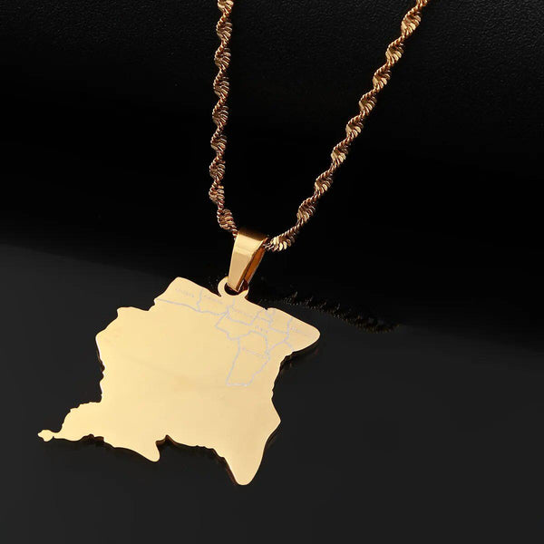 Suriname Map Necklace