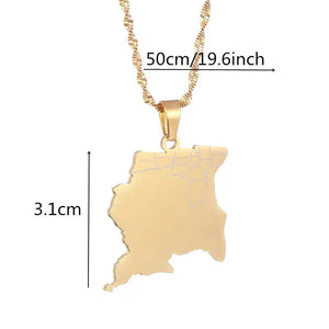 Suriname Map Necklace