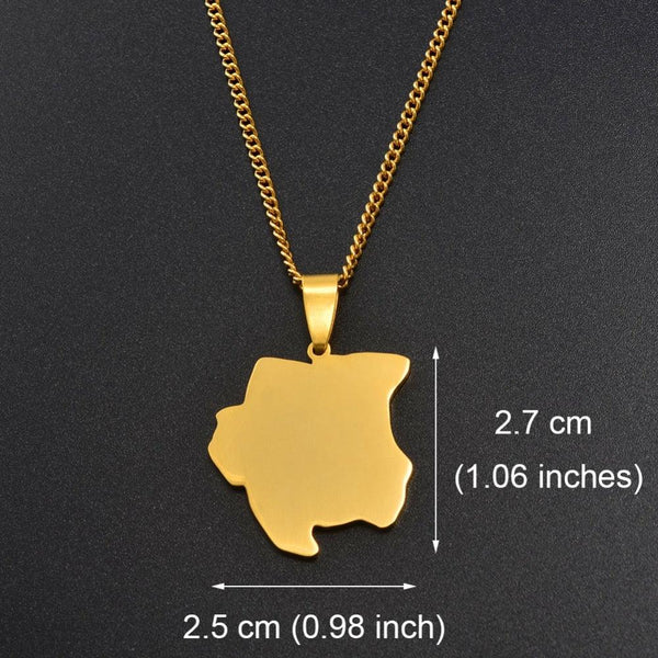 Suriname Map Necklace