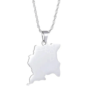 Suriname Map Necklace