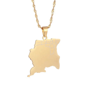 Suriname Map Necklace