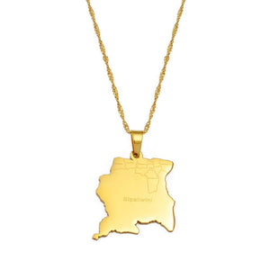 Suriname Map Necklace