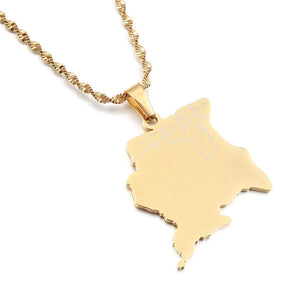 Suriname Map Necklace