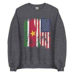 Suriname USA Flag - Half American Sweatshirt