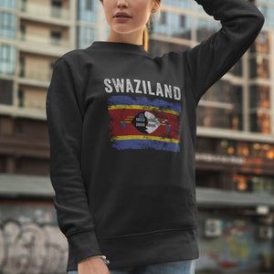 Swaziland Flag Distressed - Swazi Flag Sweatshirt