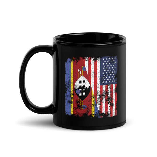 Swaziland USA Flag - Half American Mug