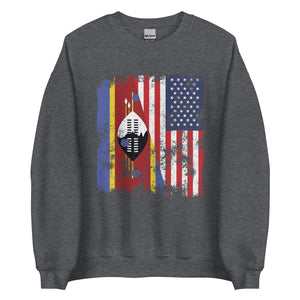 Swaziland USA Flag - Half American Sweatshirt