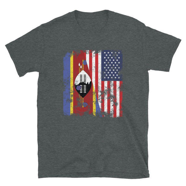 Swaziland USA Flag - Half American T-Shirt