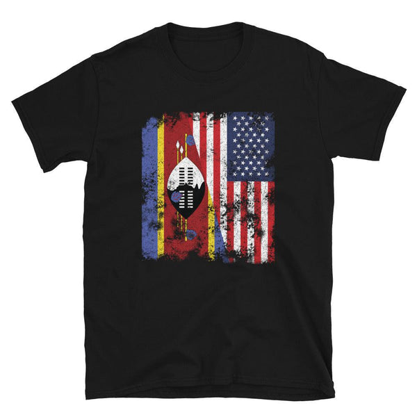 Swaziland USA Flag - Half American T-Shirt
